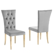 Terracotta Gray Velvet Dining Chairs in Gold (Set of 2)