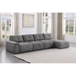 Best Master Maxine Linen Fabric Upholstered Arm Only in Gray