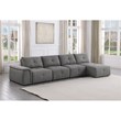 Best Master Maxine Linen Fabric Upholstered Arm Only in Gray