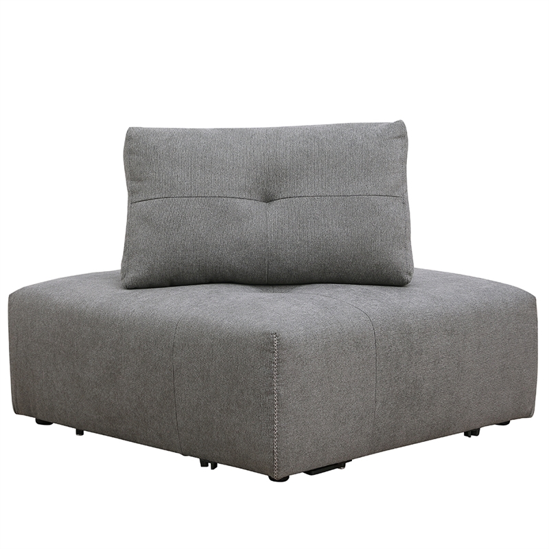 Best Master Maxine Linen Fabric Upholstered Corner Wedge in Gray