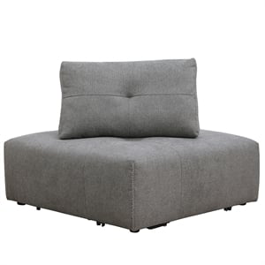 Best Master Maxine Linen Fabric Upholstered Corner Wedge in Gray