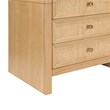 Belmont 3-Drawer Brown Rattan Wood Nightstand