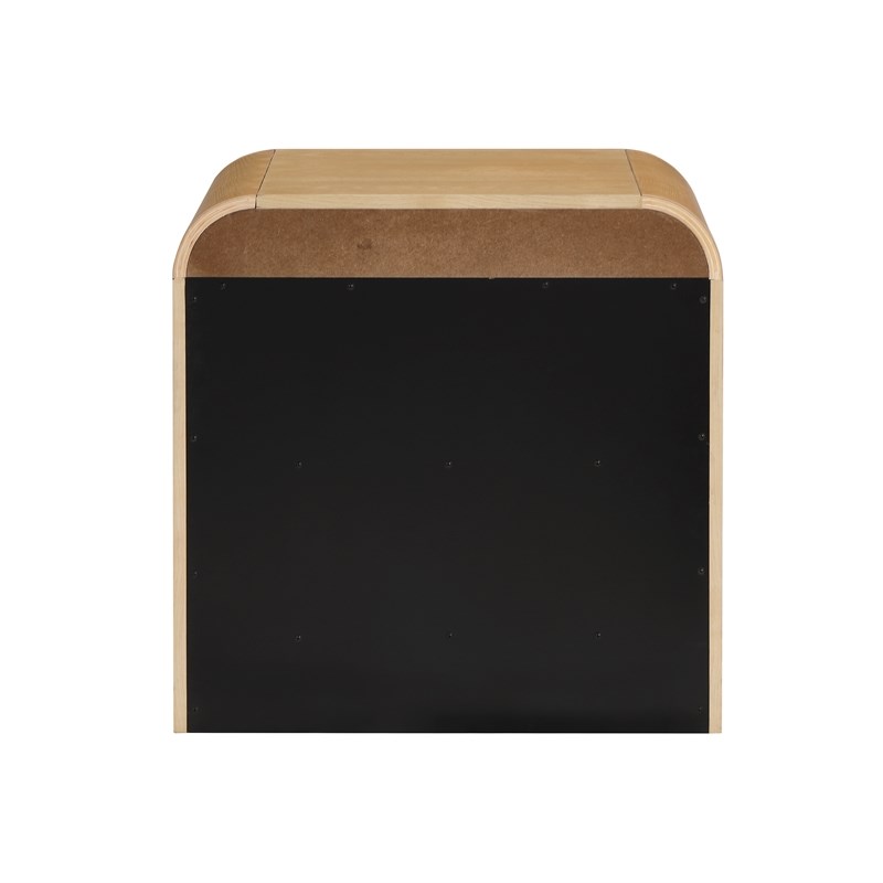 Belmont 3-Drawer Brown Rattan Wood Nightstand