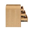 Belmont 3-Drawer Brown Rattan Wood Nightstand