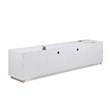 Sanford White High Gloss Wood with Gold Accent Modern TV Stand