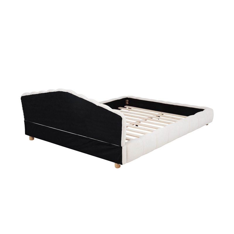 Best Master Furniture Ctera Velvet Low Profile Bed Frame (Queen/ Cream)