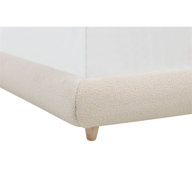 Best Master Furniture Cteris Fleece Low Profile Bed Frame (Queen/ Cream)