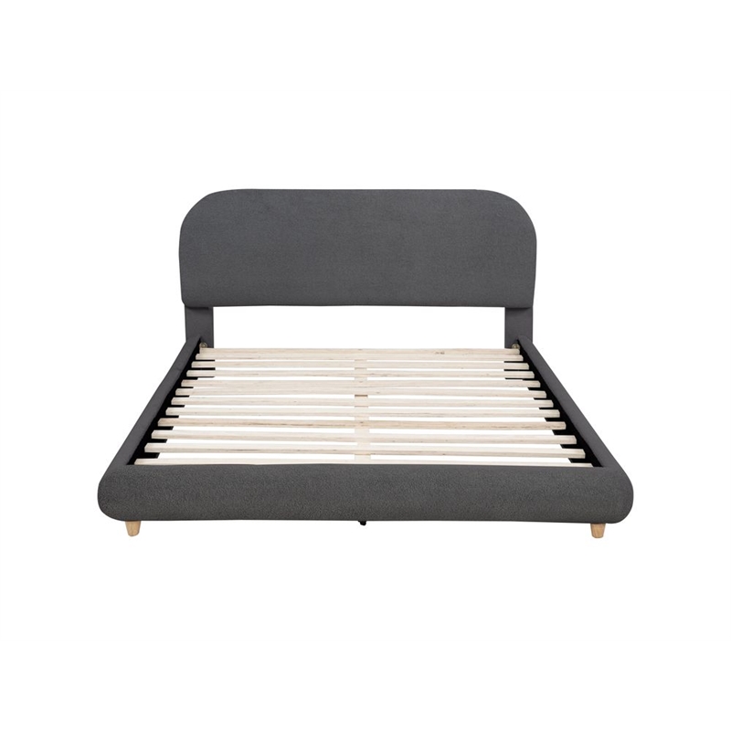 Best Master Furniture Cteris Fleece Low Profile Bed Frame (Queen/ Gray)