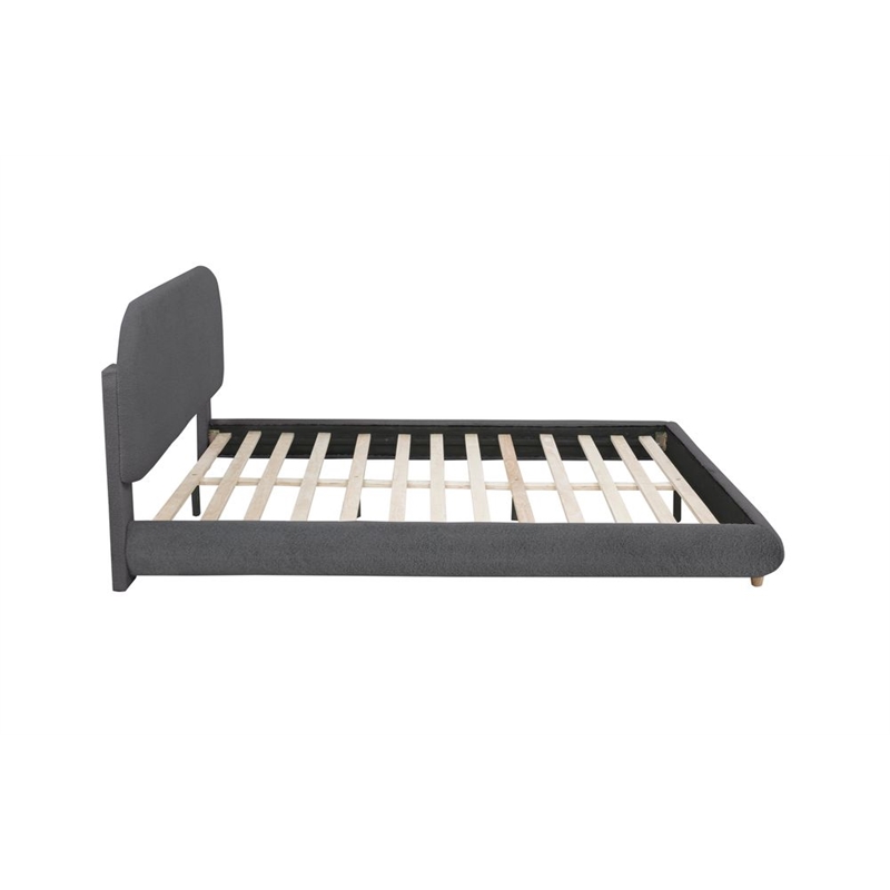 Best Master Furniture Cteris Fleece Low Profile Bed Frame (Queen/ Gray)