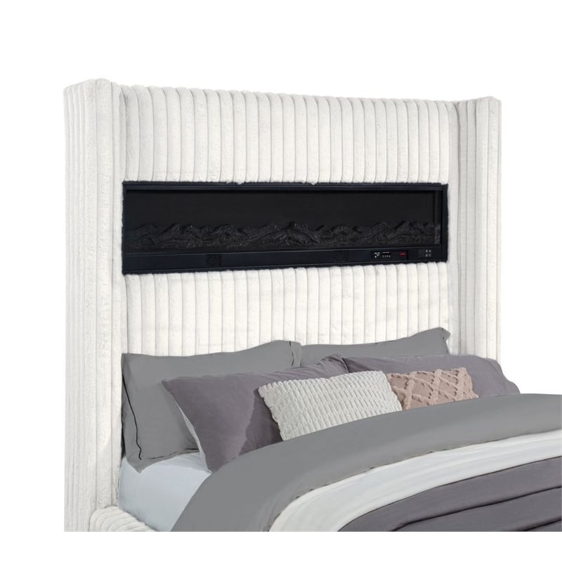 Best Master Furniture Uphoria Rabbit Velvet Bed Frame (California King/ Cream)