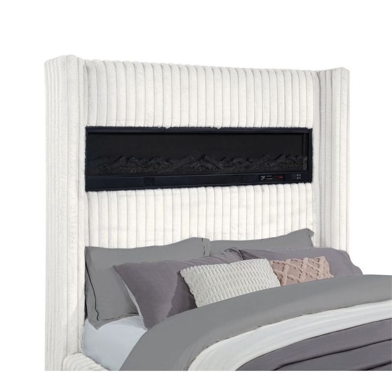 Best Master Furniture Uphoria Rabbit Velvet Bed Frame (Eastern King/ Cream)