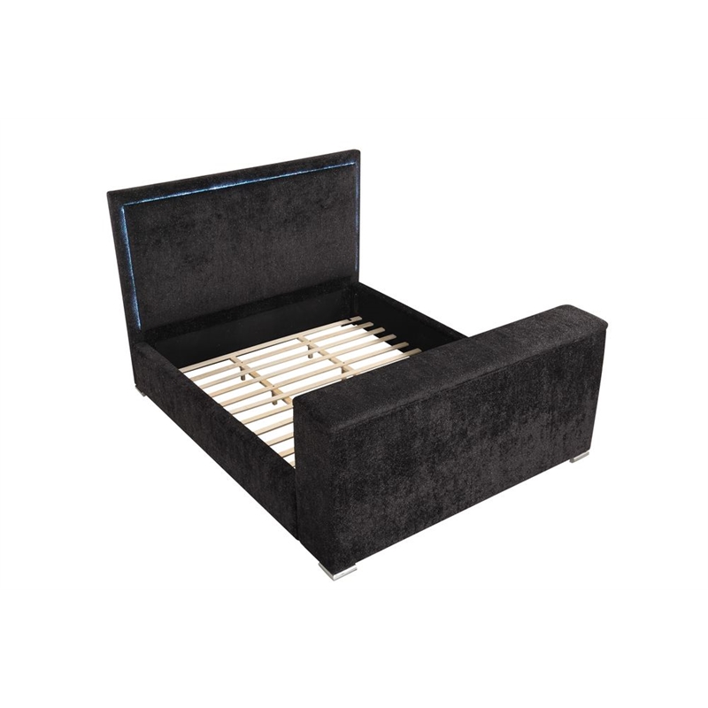 Best Master Furniture Yureya Starry Fabric Bed Frame (California King/ Black)