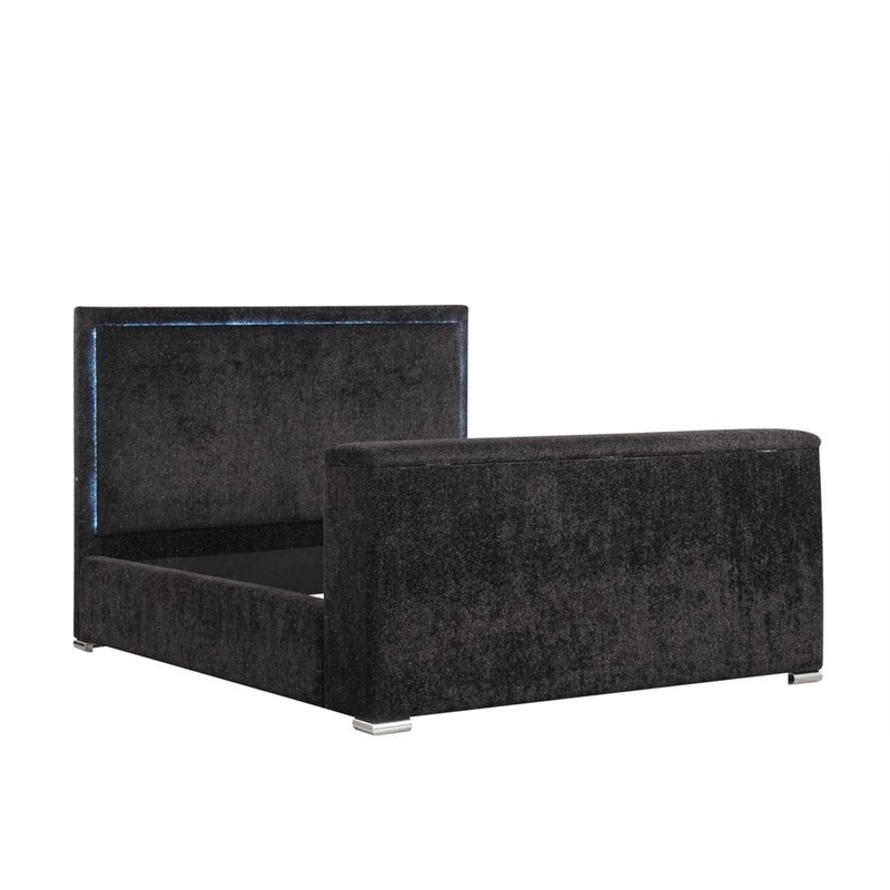 Best Master Furniture Yureya Starry Fabric Bed Frame (Eastern King/ Black)