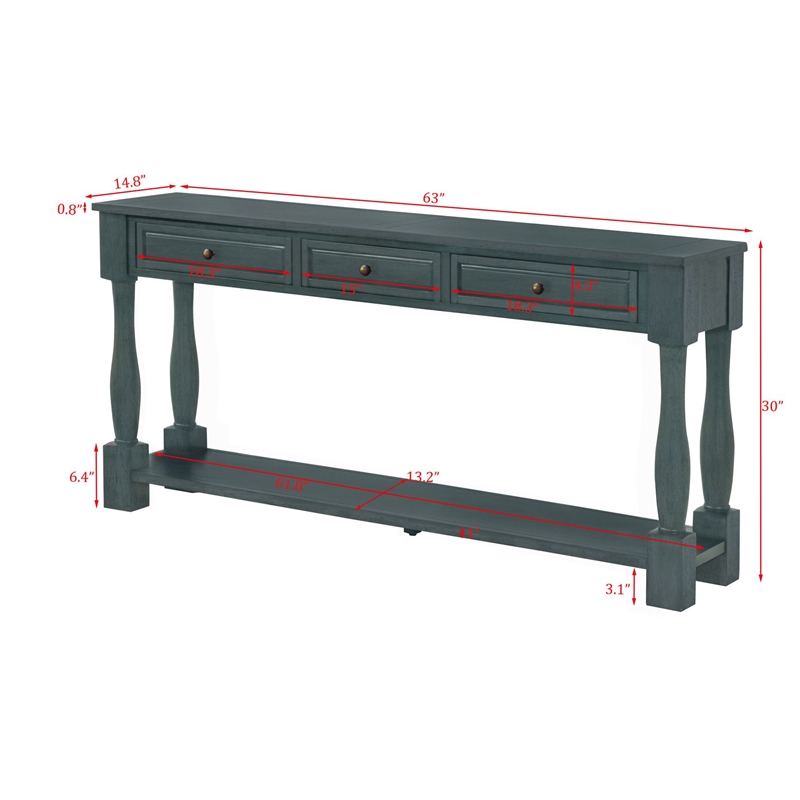 Best Master Furniture Delphina Rectangle Transitional Sofa Table (Deep Sea Dive)