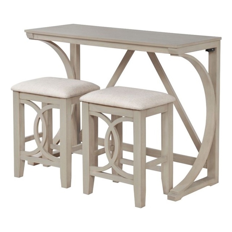 Best Master Furniture Dappelle 3-Piece Counter Height Pub Set (Antique White)