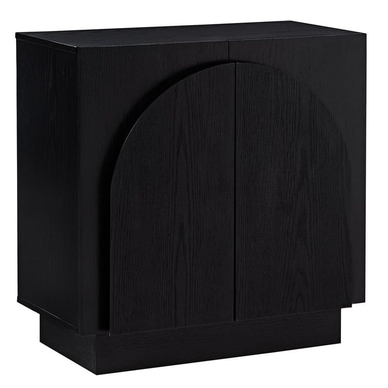 Best Master Furniture Questa Scandinavian Mid-Century 2-Door Cabinet (Black)