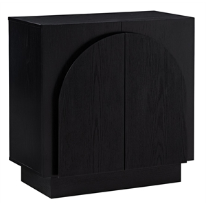 Best Master Furniture Questa Scandinavian Mid-Century 2-Door Cabinet (Black)