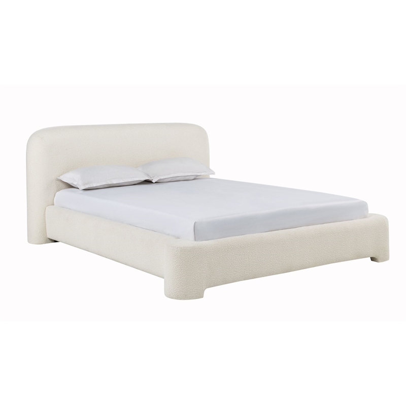 Best Master Furniture Avera Upholstered Burlap Bed Frame (Queen/Cream)