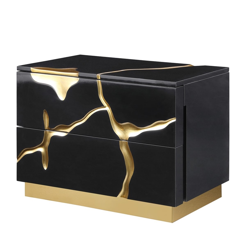 Best Master Furniture Trevello 5-Piece California King Bedroom Set (Black/Gold)