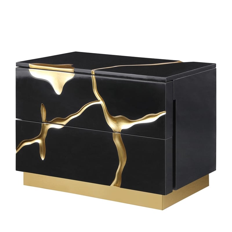 Best Master Furniture Trevello 5-Piece Queen Bed Set (Black/Gold)