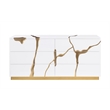 Best Master Furniture Trevello Modern 6-Drawer Dresser (White/Gold)