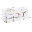 Best Master Furniture Trevello Modern 6-Drawer Dresser (White/Gold)