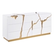 Best Master Furniture Trevello Modern 6-Drawer Dresser (White/Gold)