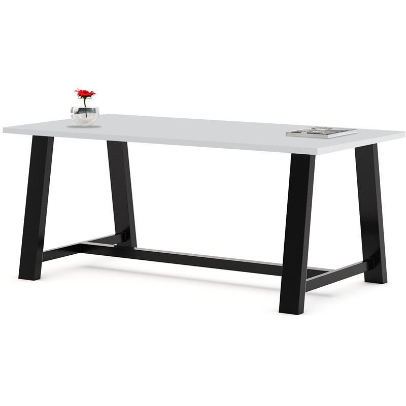 KFI Midtown 3' x 6' Wood Top Standard Height Conference Table in Fashion Gray