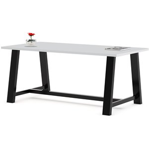 KFI Midtown 3' x 6' Wood Top Standard Height Conference Table in Fashion Gray