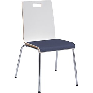 KFI JIVE Stylish Wooden Vinyl Seat Cafe Dining Side Chair in White and Grape