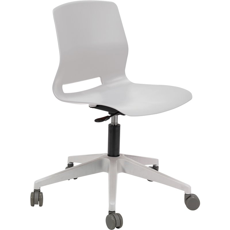 Olio Designs Lola 5 Leg Base Plastic Office Swivel Chair in Light Gray