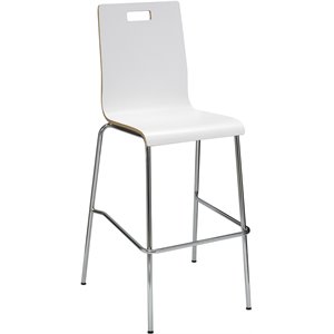 KFI JIVE 30&quot Stylish Laminate Bentwood Bar Stool in White
