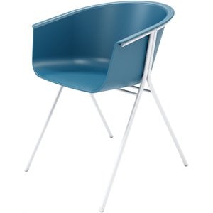 Olio Designs Tee Plastic Guest Arm Chair in Bermuda and Silver