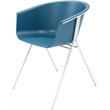 Olio Designs Tee Plastic Guest Arm Chair in Bermuda and Silver