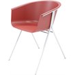 Olio Designs Tee Plastic Guest Arm Chair in Coral and Silver