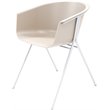 Olio Designs Tee Plastic Guest Arm Chair in Moonbeam and Silver