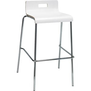 KFI JIVE 30&quot Stylish Wooden Low Back Bar Stool in White