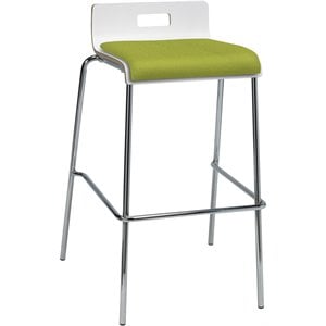 KFI JIVE 30&quot Stylish Wooden Low Back Fabric Seat Bar Stool in White and Avocado