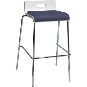 KFI JIVE 30&quot Stylish Wooden Low Back Vinyl Seat Bar Stool in White and Grape