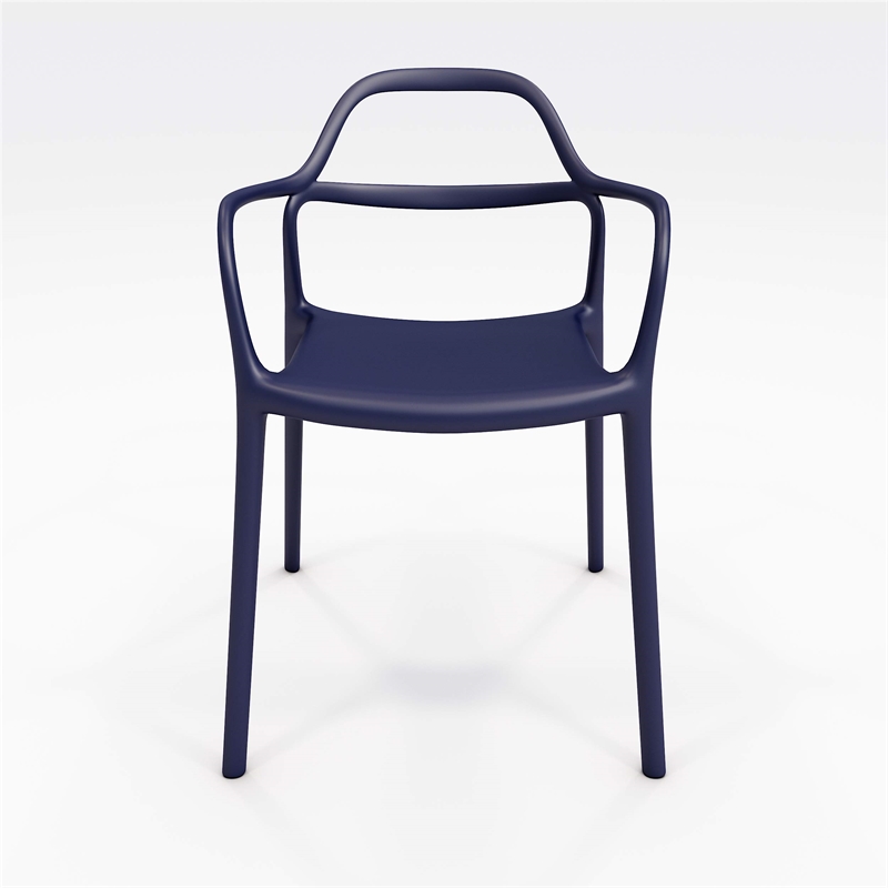 Olio Designs Dali Plastic Indoor-Outdoor Dining Arm Chair in Baltic