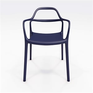 Olio Designs Dali Plastic Indoor-Outdoor Dining Arm Chair in Baltic