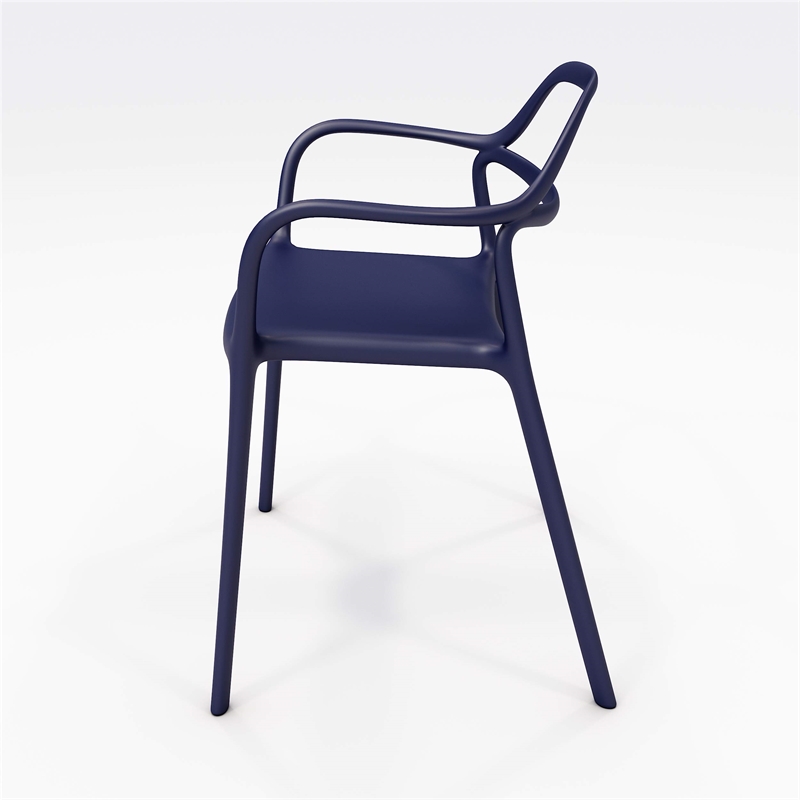 Olio Designs Dali Plastic Indoor-Outdoor Dining Arm Chair in Baltic