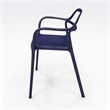 Olio Designs Dali Plastic Indoor-Outdoor Dining Arm Chair in Baltic