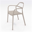 Olio Designs Dali Plastic Indoor-Outdoor Dining Arm Chair in Morel