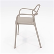 Olio Designs Dali Plastic Indoor-Outdoor Dining Arm Chair in Morel