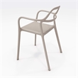 Olio Designs Dali Plastic Indoor-Outdoor Dining Arm Chair in Morel