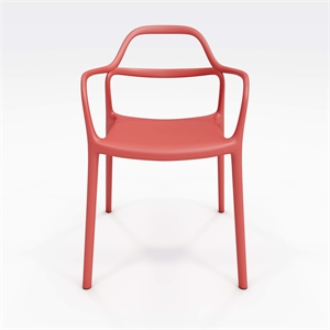 Olio Designs Dali Plastic Indoor-Outdoor Dining Arm Chair in Poppy