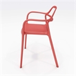 Olio Designs Dali Plastic Indoor-Outdoor Dining Arm Chair in Poppy