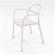 Olio Designs Dali Plastic Indoor-Outdoor Dining Arm Chair in White