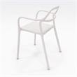 Olio Designs Dali Plastic Indoor-Outdoor Dining Arm Chair in White